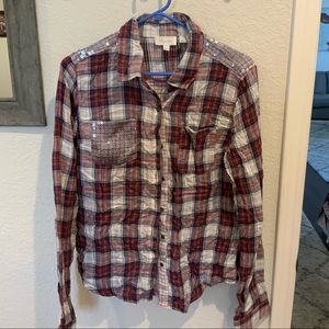 Miss me sequin button up